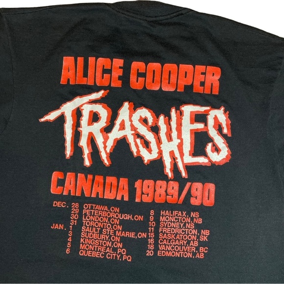 Rare Vintage 1989/90 Alice Cooper Trashes Tour Band Tee - Picture 4 of 5